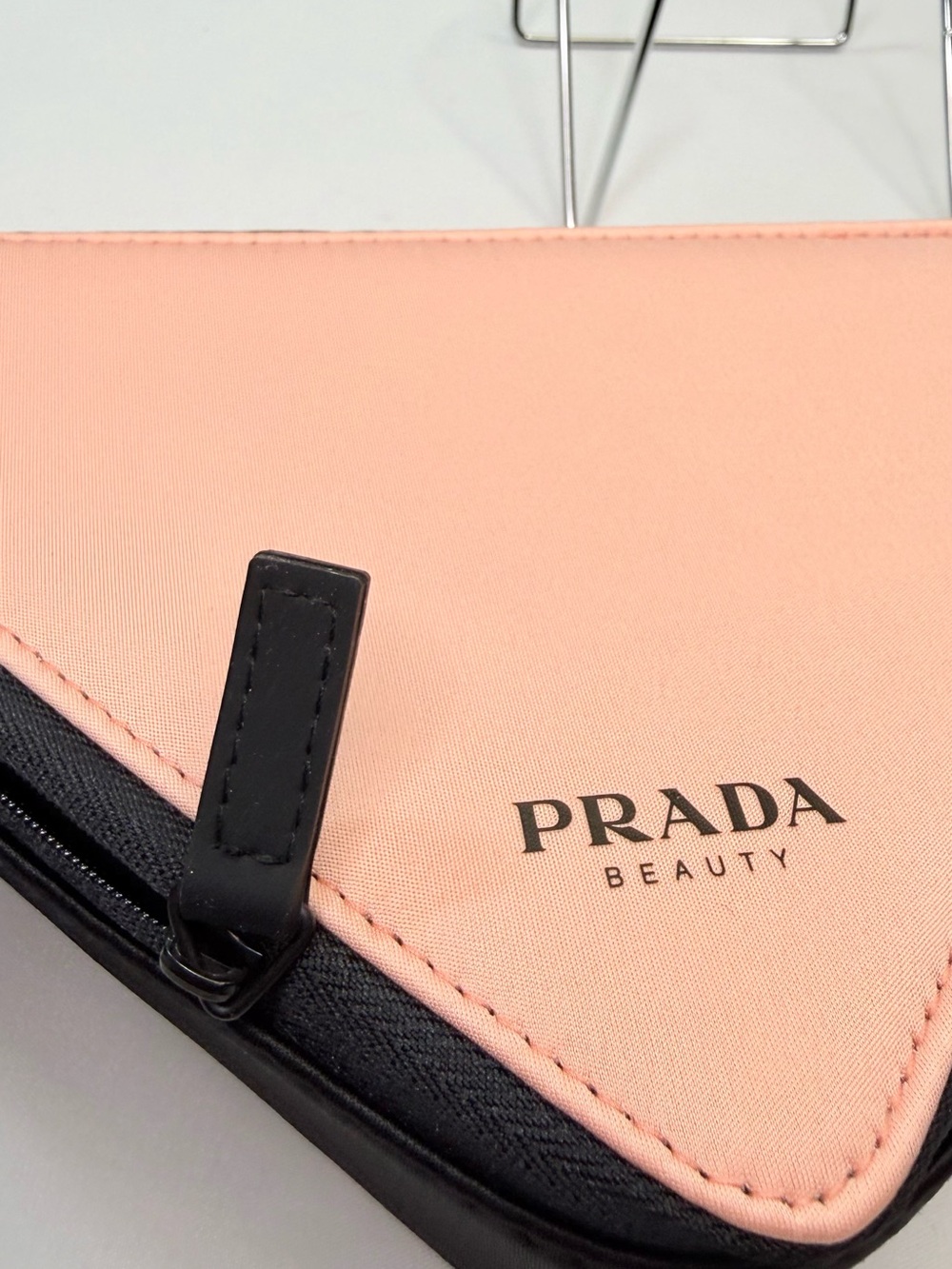 Prada Beauty Pink and Black Triangular Cosmetic Case NWT - Picture 5 of 10